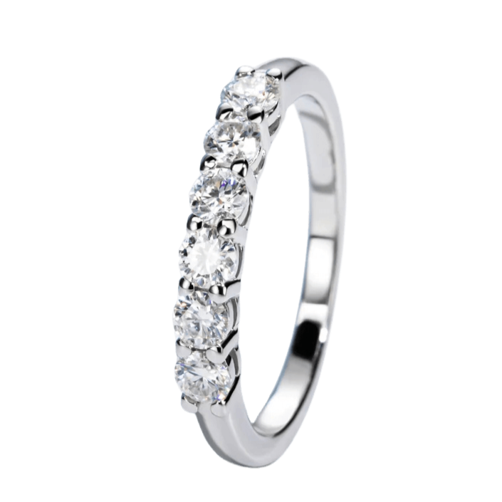 Anel Prata 925 Aparador Moissanite 6 Pontas