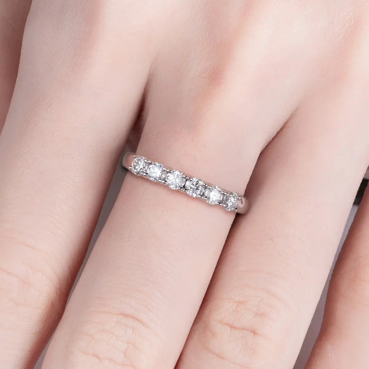 Anel Prata 925 Aparador Moissanite 6 Pontas