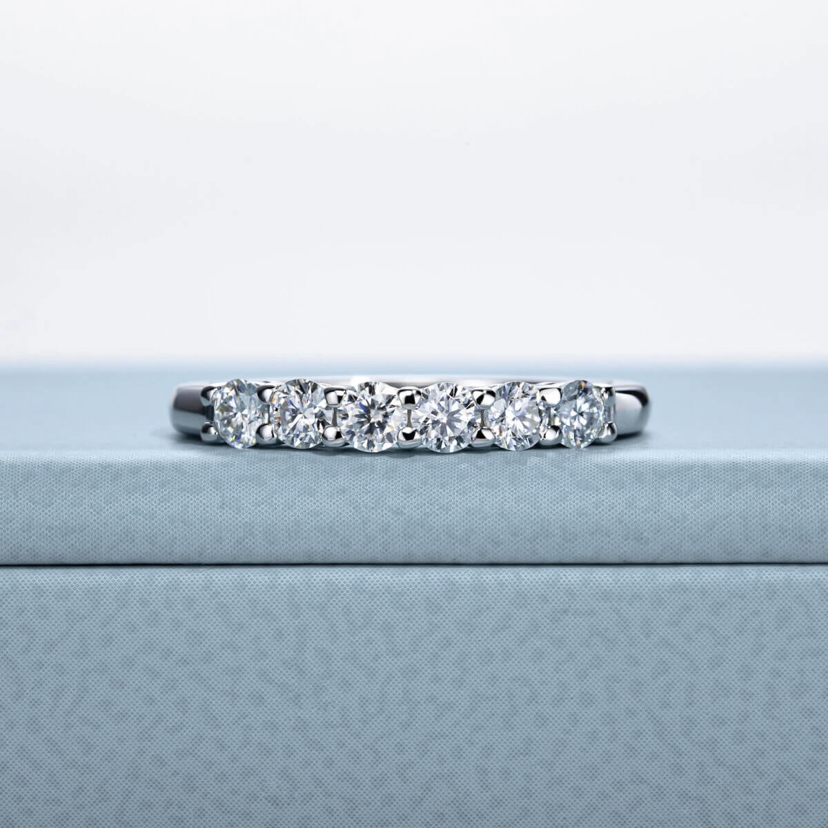 Anel Prata 925 Aparador Moissanite 6 Pontas