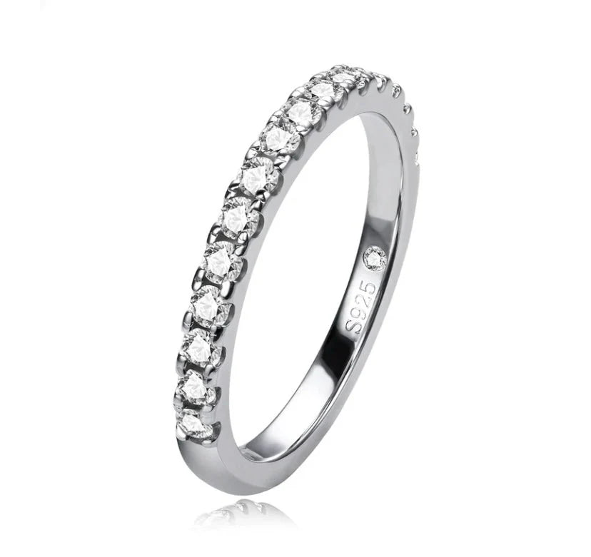 Anel Prata 925 Aparador Moissanite Cravejado