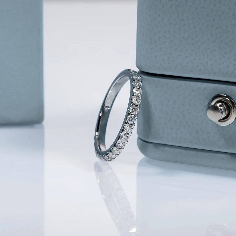 Anel Prata 925 Aparador Moissanite Cravejado