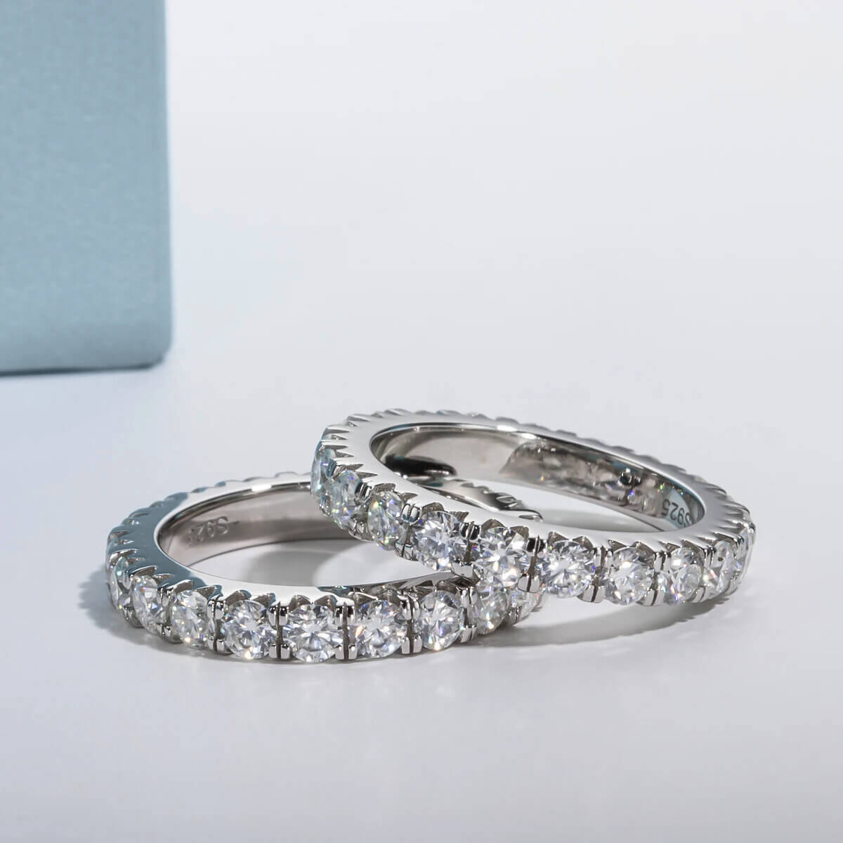 Anel Prata 925 Aliança Moissanite Cravejado