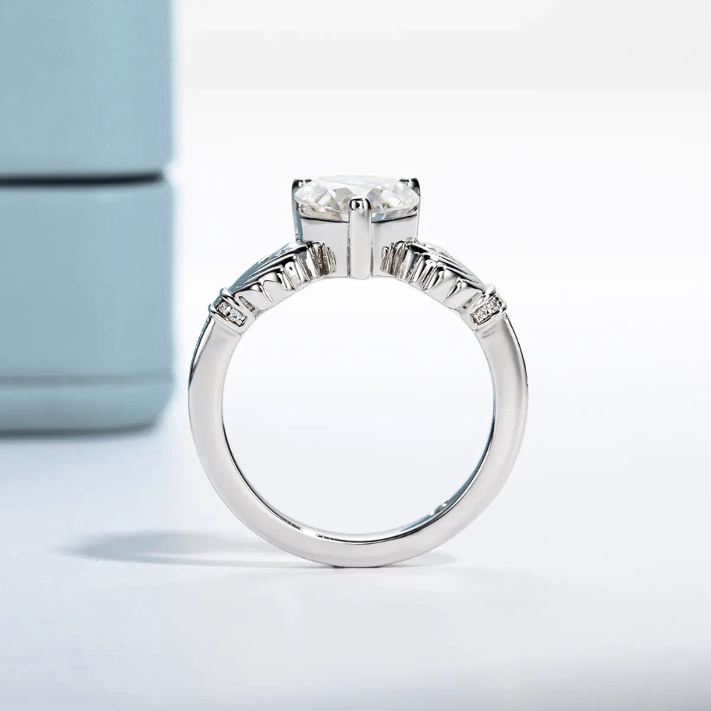 Anel Prata 925 Celta Moissanite Claddagh Irlandês