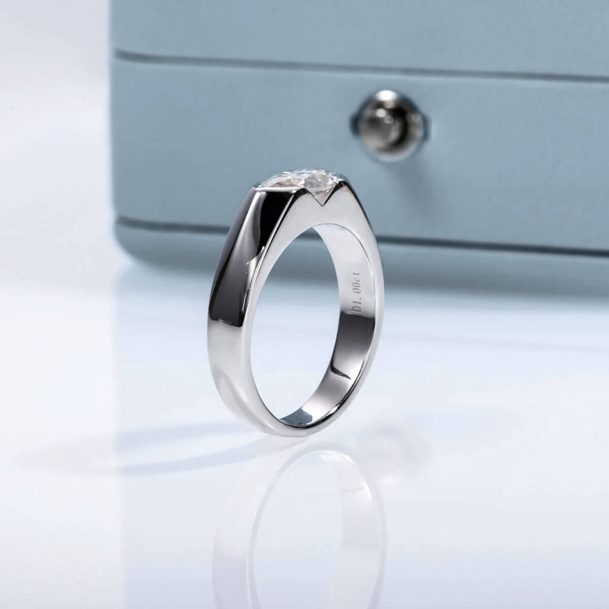 Anel Prata 925 Moissanite Corte Marquise