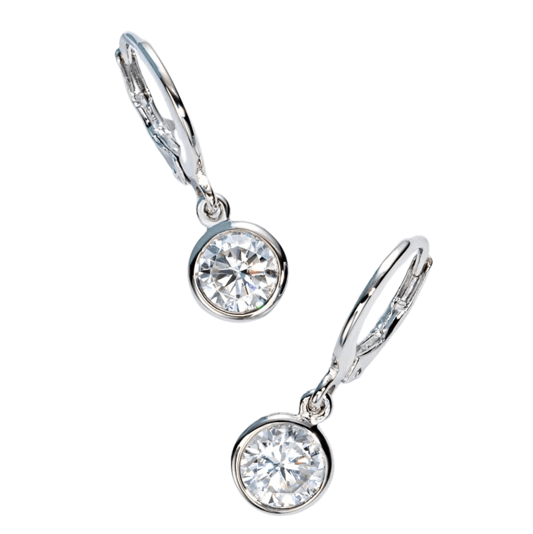 Brinco Prata 925 Moissanite Argola Ponto de Luz