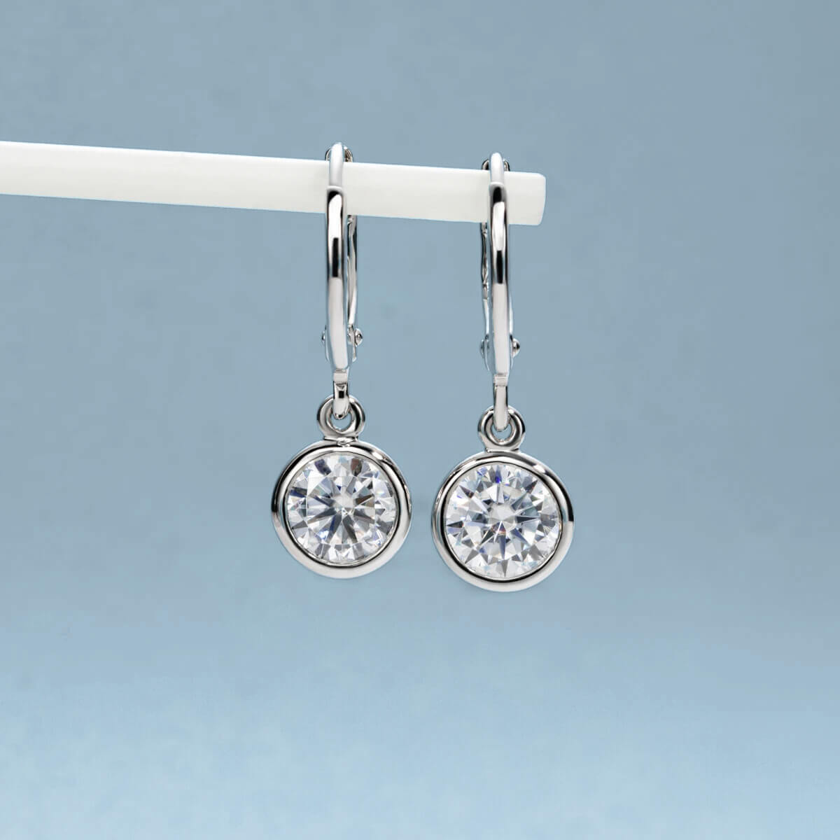 Brinco Prata 925 Moissanite Argola Ponto de Luz