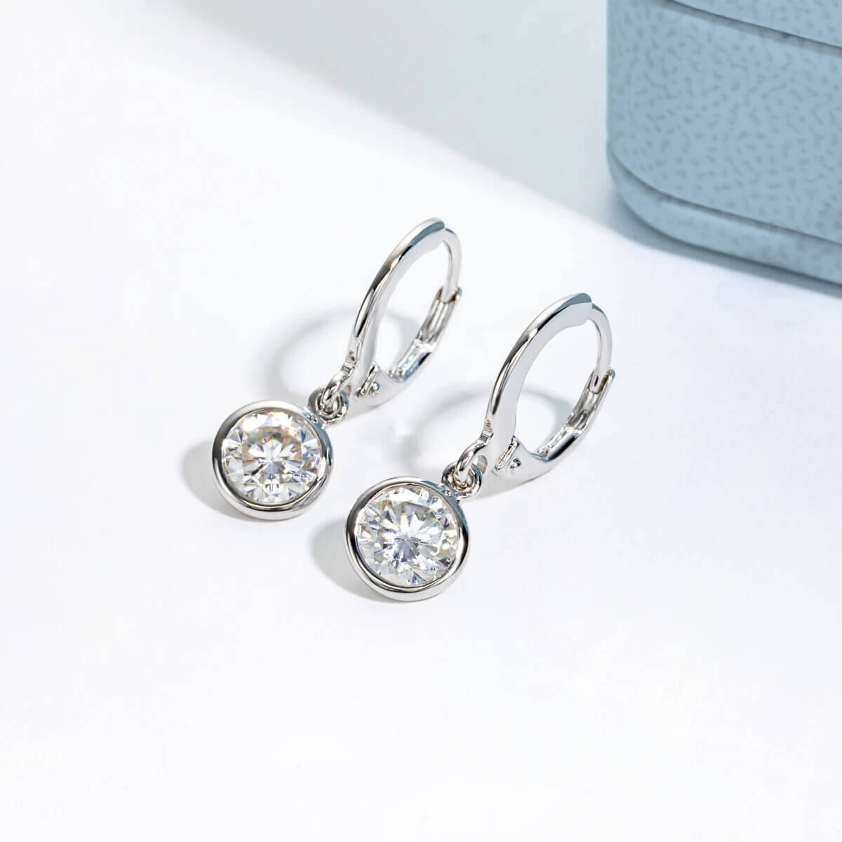 Brinco Prata 925 Moissanite Argola Ponto de Luz