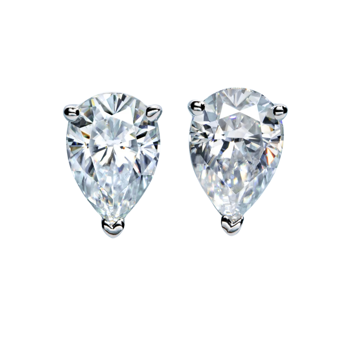 Brinco Prata 925 Moissanite Corte Pera