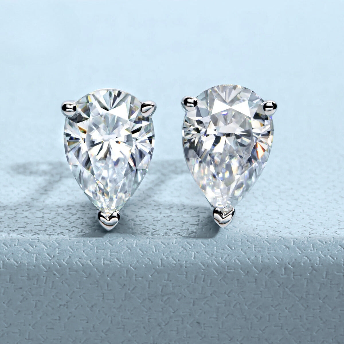 Brinco Prata 925 Moissanite Corte Pera