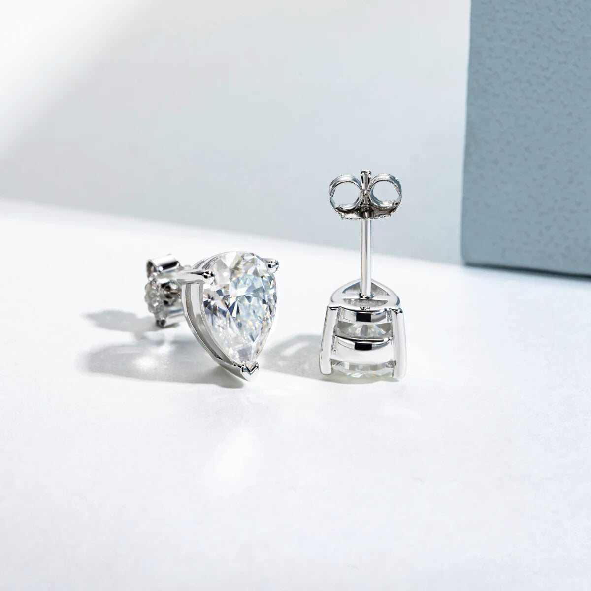 Brinco Prata 925 Moissanite Corte Pera