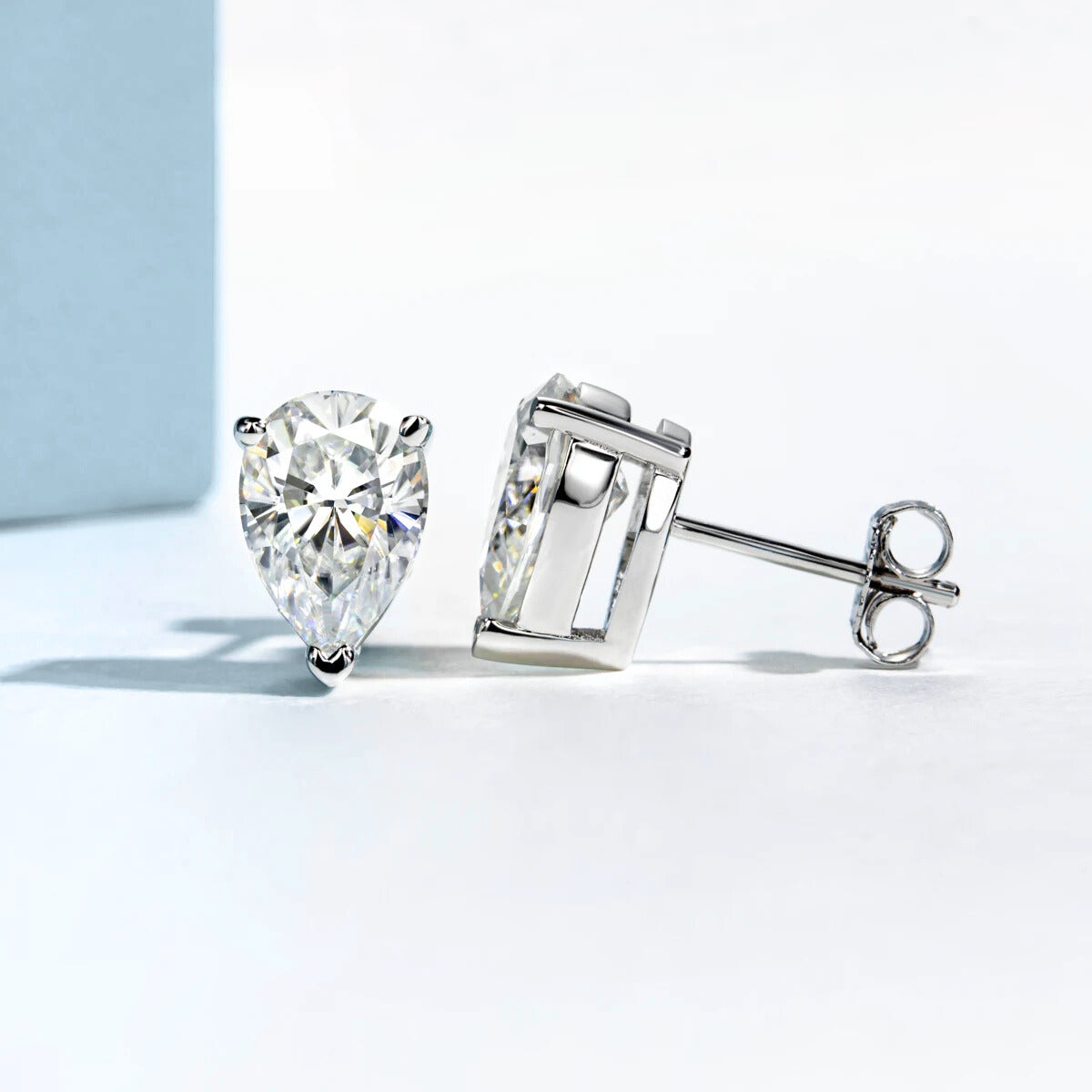 Brinco Prata 925 Moissanite Corte Pera