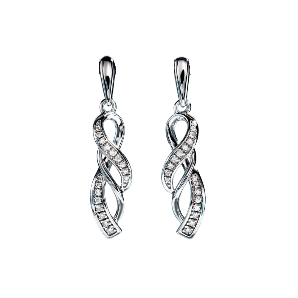 Brinco Prata 925 Moissanite Pendente Cravejado