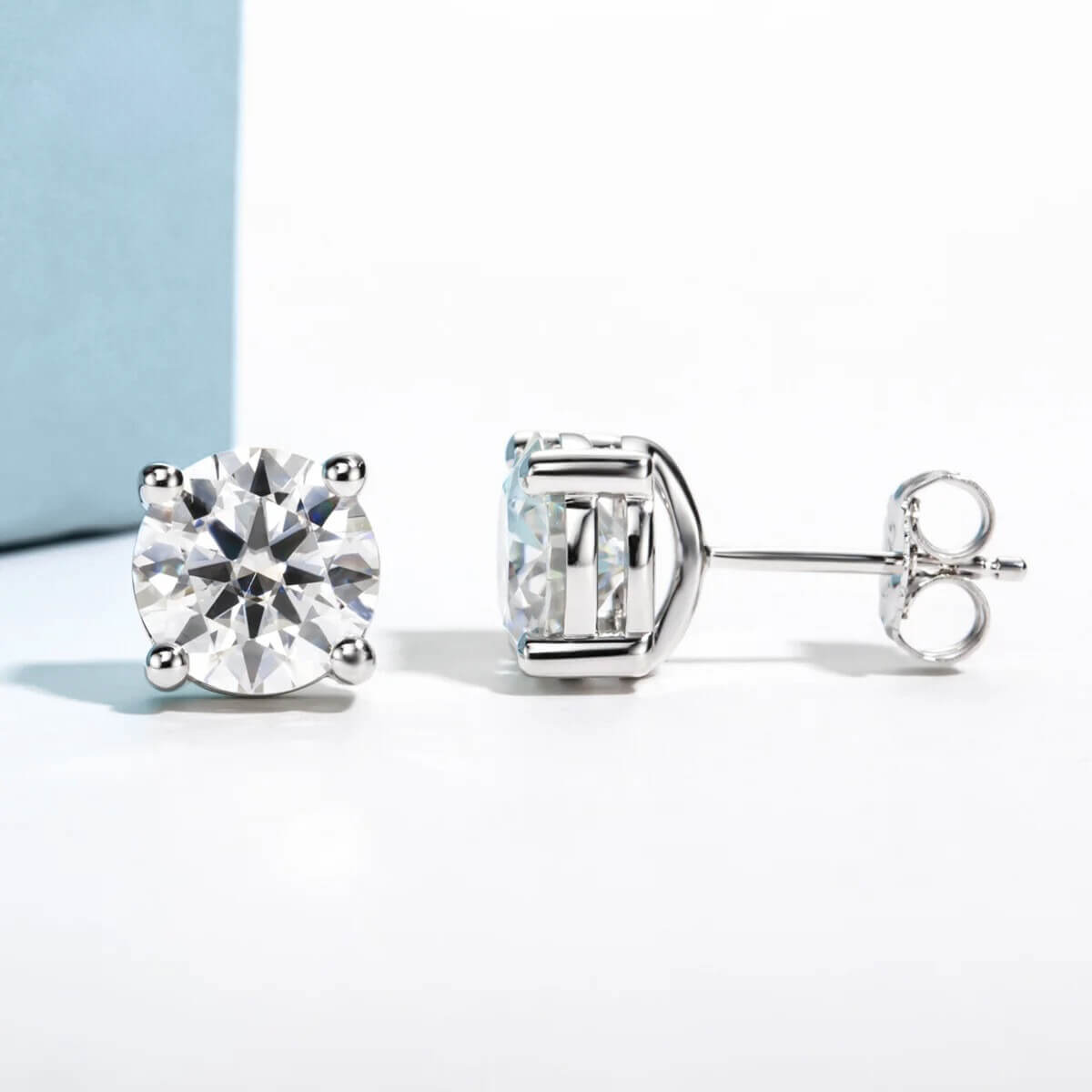 Brinco Prata 925 Moissanite Ponto de Luz