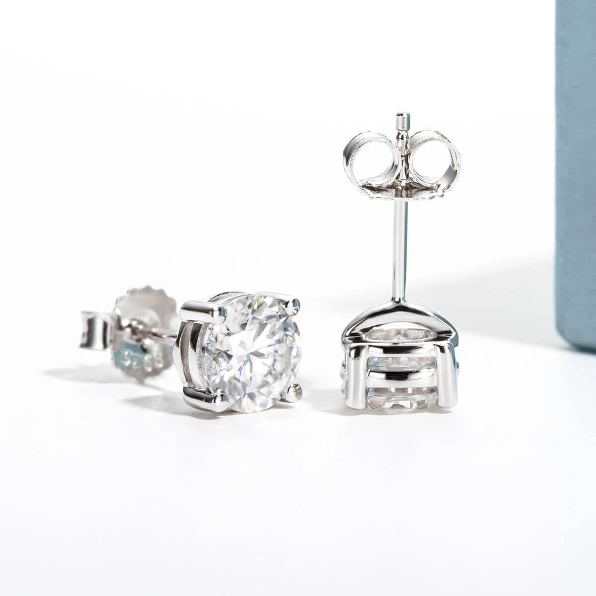 Brinco Prata 925 Moissanite Ponto de Luz