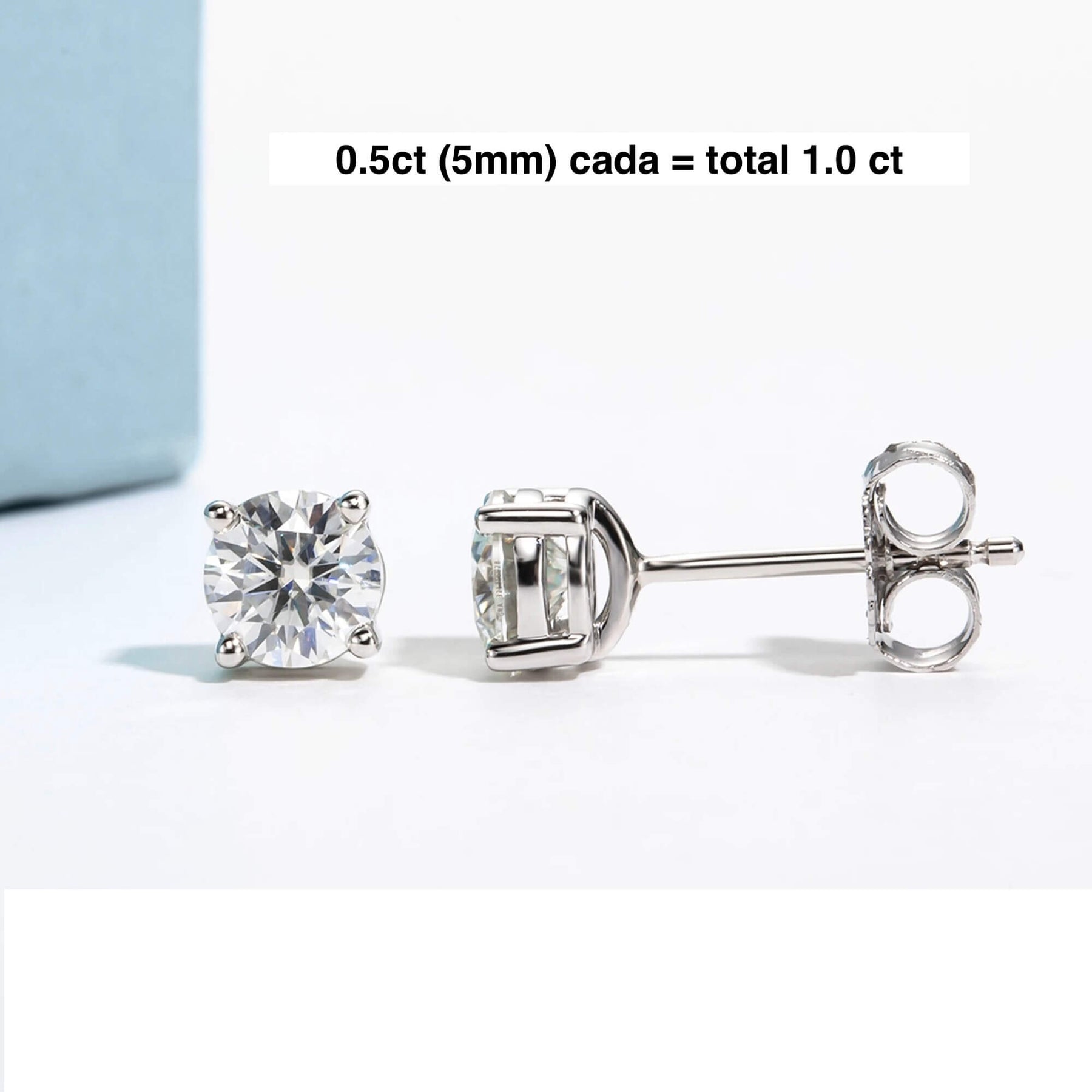 Brinco Prata 925 Moissanite Ponto de Luz