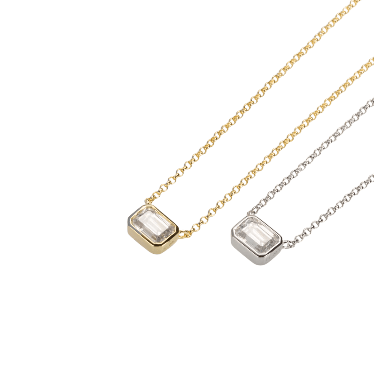 Colar Prata 925 Moissanite Corte Esmeralda