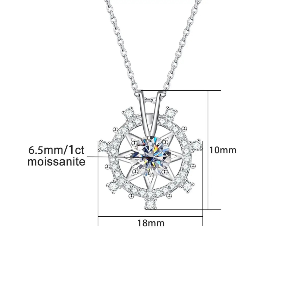 Colar Prata 925 Moissanite Moinho Cravejado