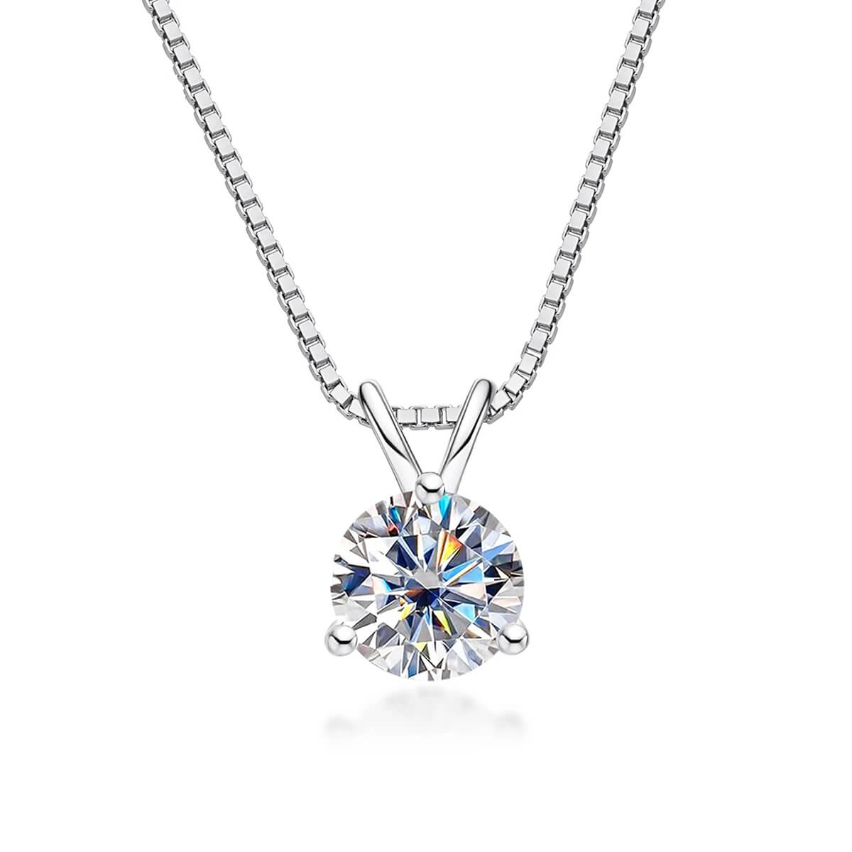 Colar Prata 925 Moissanite Ponto de Luz 3 Garras