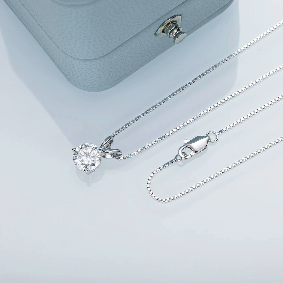 Colar Prata 925 Moissanite Ponto de Luz 3 Garras