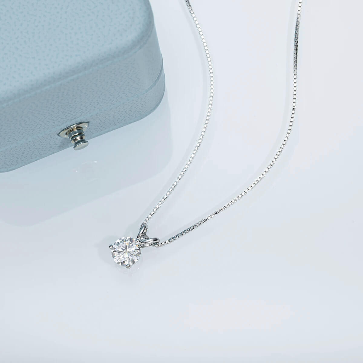 Colar Prata 925 Moissanite Ponto de Luz 3 Garras