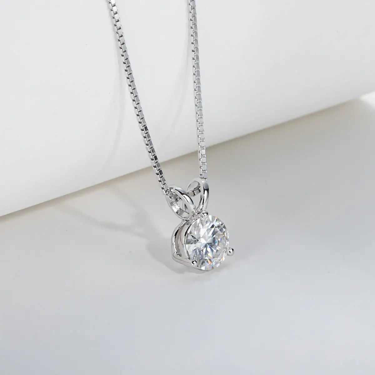 Colar Prata 925 Moissanite Ponto de Luz 3 Garras