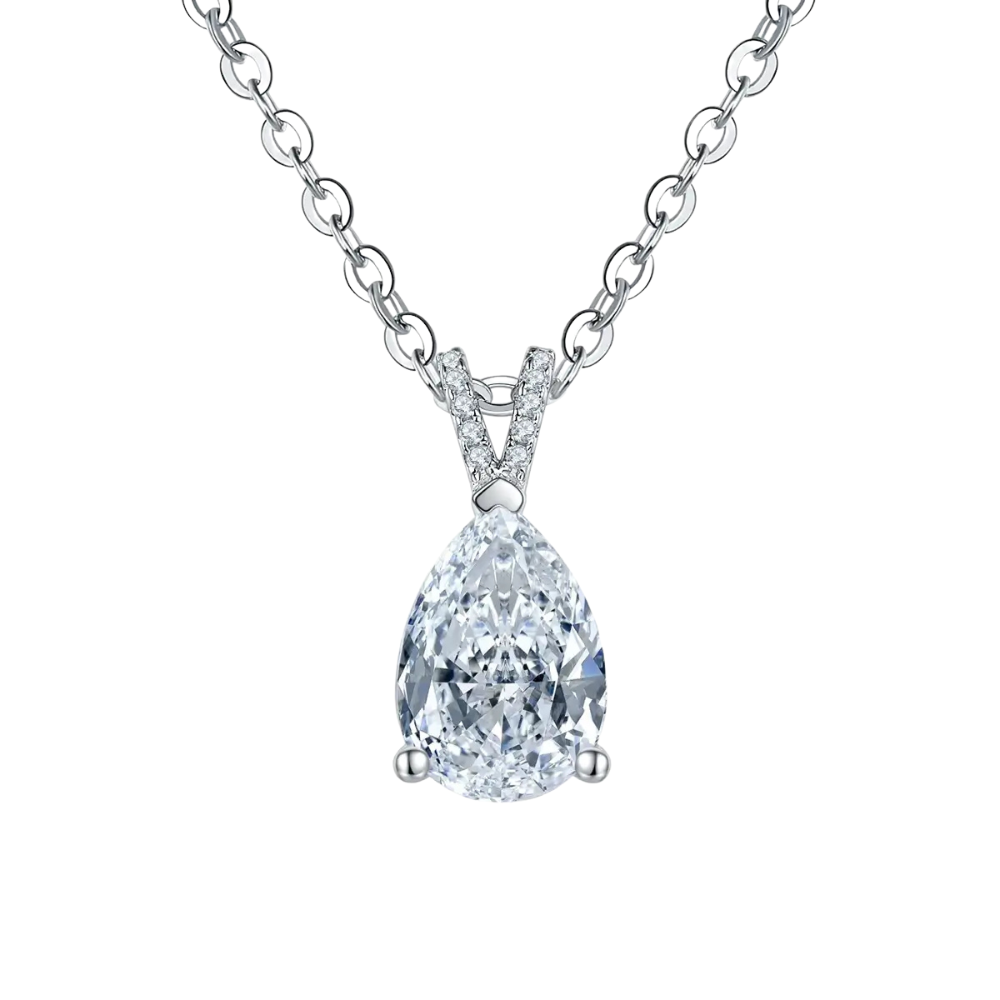 Colar Prata 925 Moissanite Ponto de Luz Cravejado