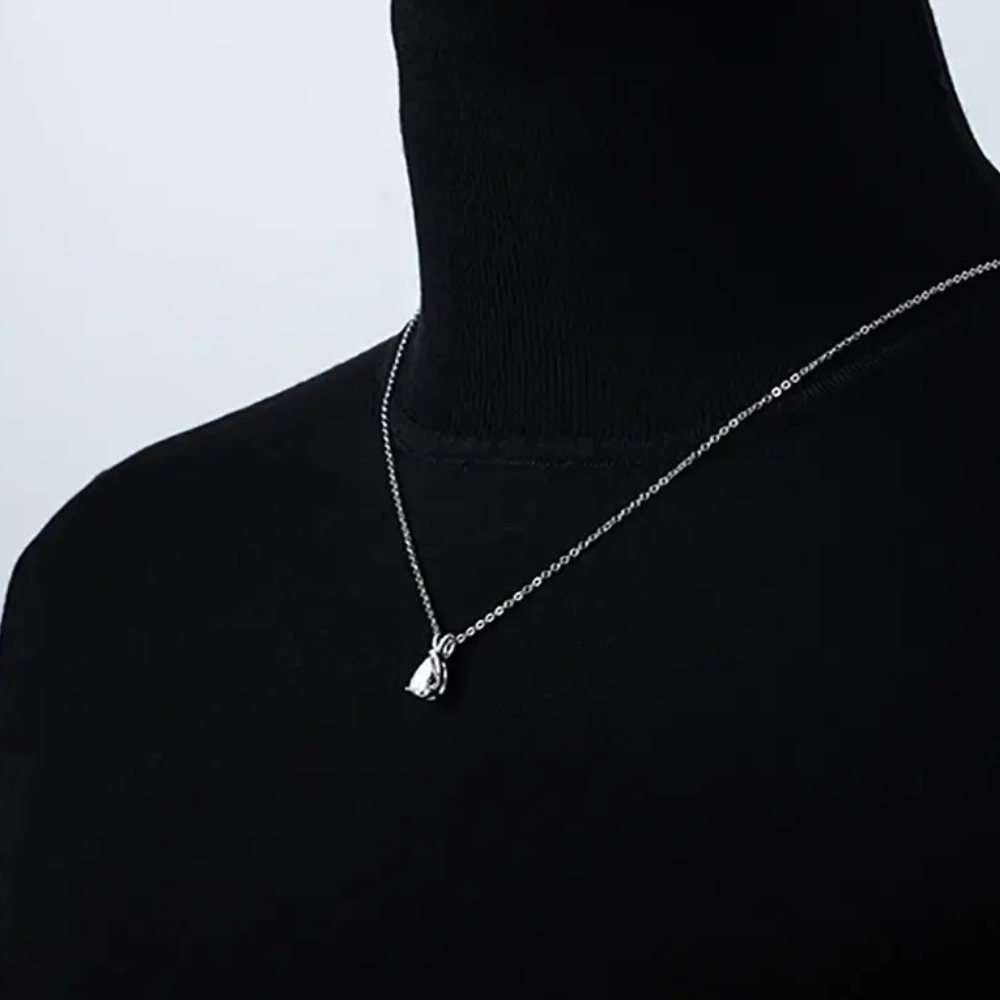Colar Prata 925 Moissanite Ponto de Luz Cravejado