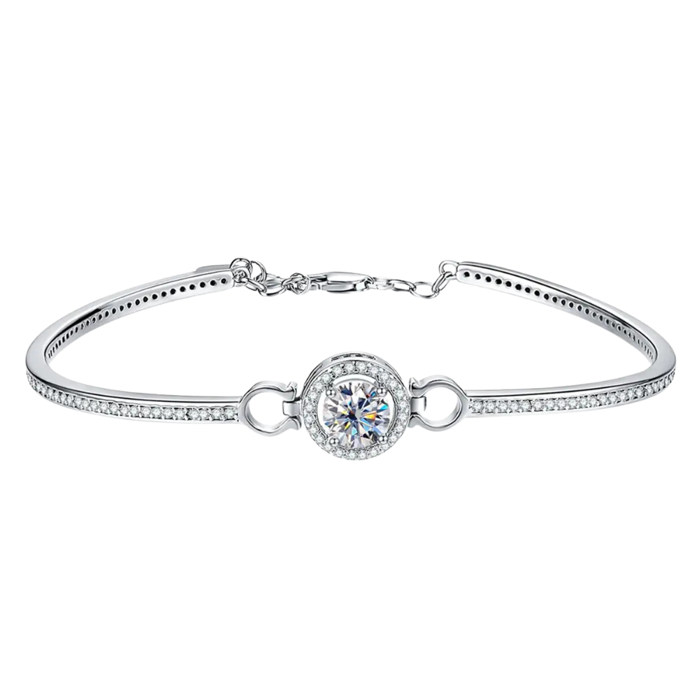 Pulseira Prata 925 Moissanite Cravejada Clássica