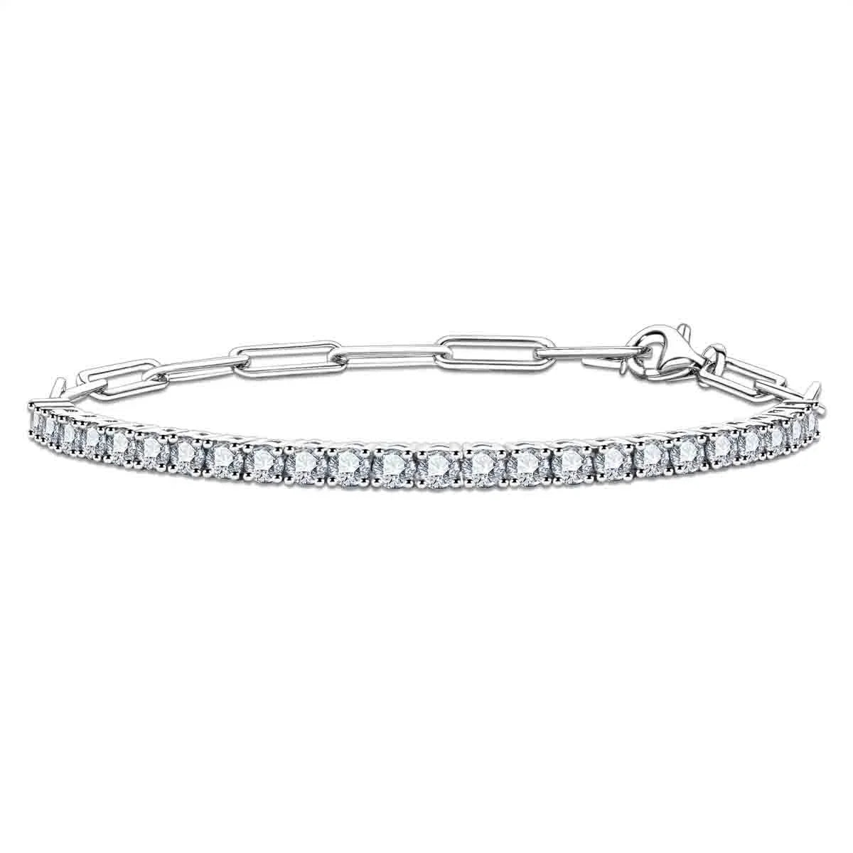 Pulseira Prata 925 Moissanite Riviera Tennis
