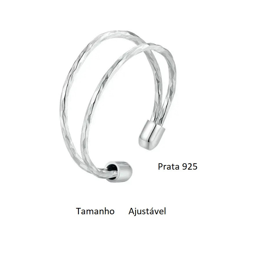 Anel Prata 925 com Design Torcido