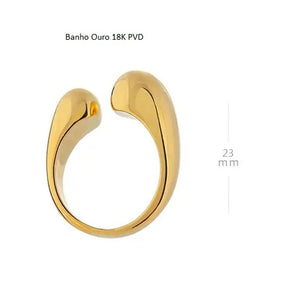 Anel Banho Ouro 18K Design Moderno