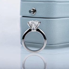 Anel Prata 925 Solitário Moissanite Clássico Grand