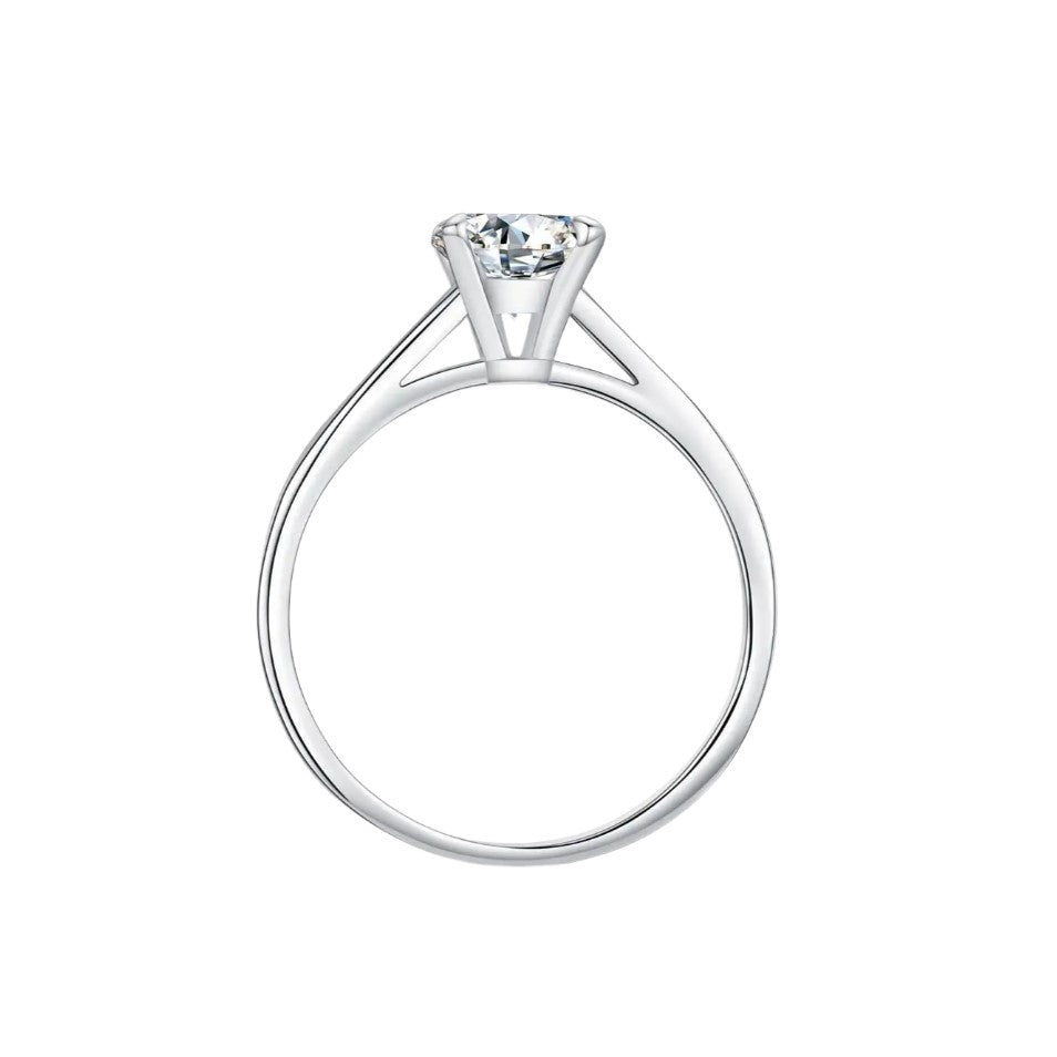 Anel Prata 925 Solitário de Moissanite