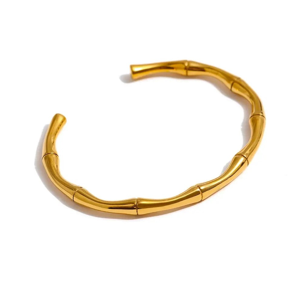 Bracelete Banho Ouro 18K Bambu