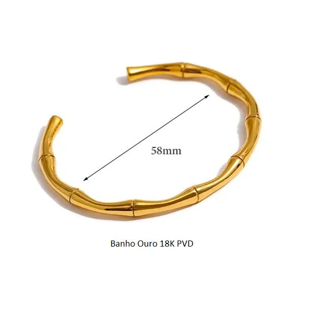 Bracelete Banho Ouro 18K Bambu