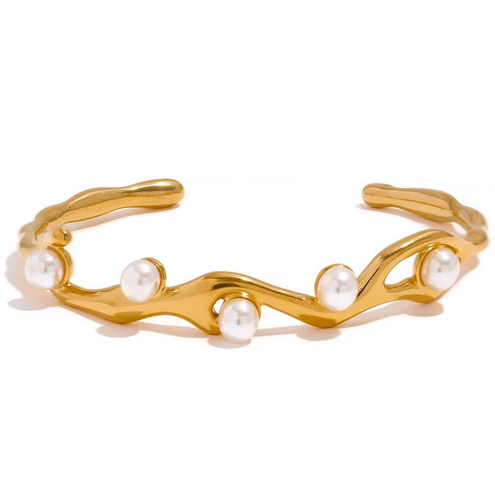 Bracelete Banho Ouro 18K Pérolas