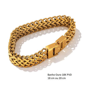 Bracelete Banho Ouro 18K Grossa