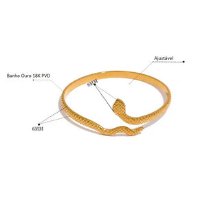 Bracelete Banho Ouro 18K Serpente