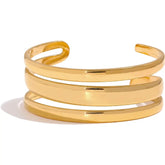 Bracelete Banho Ouro 18K Três Linhas