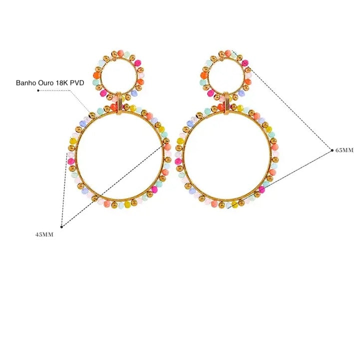 Brinco Argola Dupla Colors