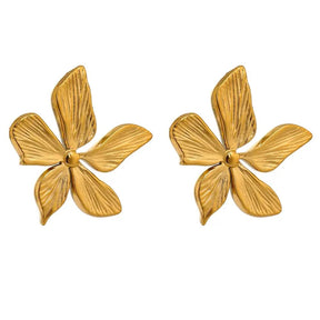 Brinco Banho Ouro 18K Floral