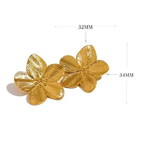 Brinco Banho Ouro 18K Flor Grande