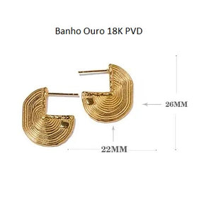 Brinco Banho Ouro 18K Disco