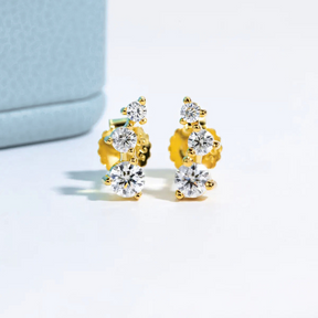 Brinco Prata 925 Moissanite Trio
