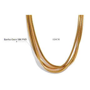 Colar Banho Ouro 18K Trio Sobreposto