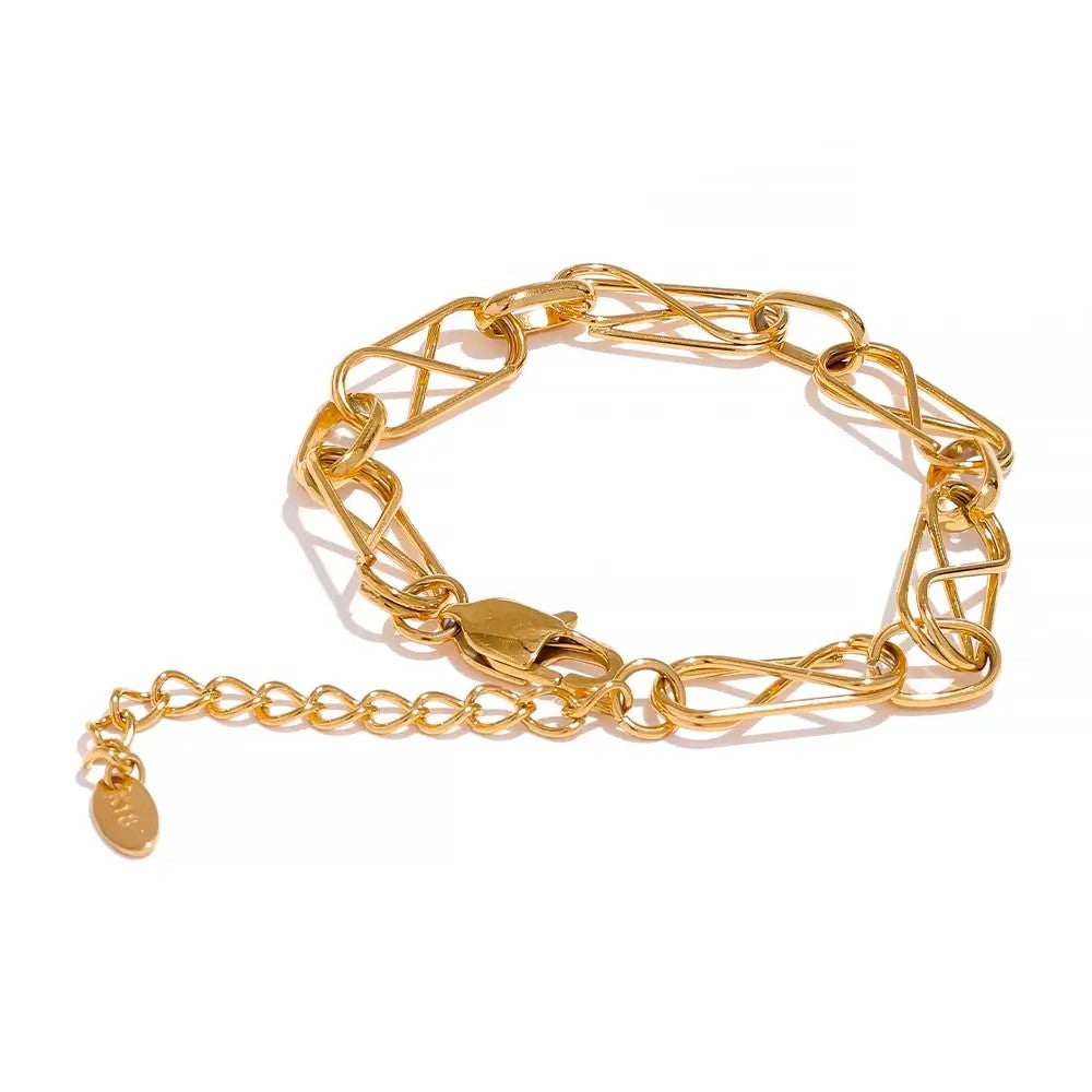 Pulseira Banho Ouro 18K Corrente Infinito