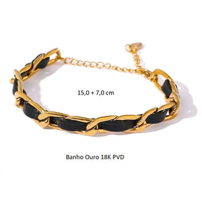 Pulseira Banho Ouro 18K Entrelaçada