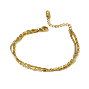 Pulseira Banho Ouro 18K Dupla