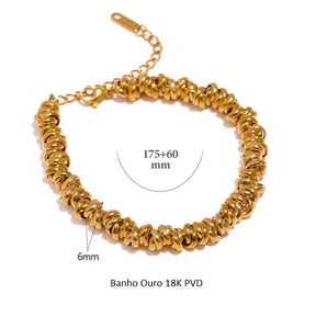 Pulseira Banho Ouro 18K Espirais