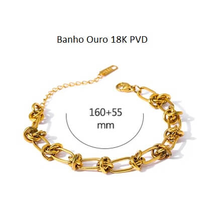 Pulseira Banho Ouro 18K Nós